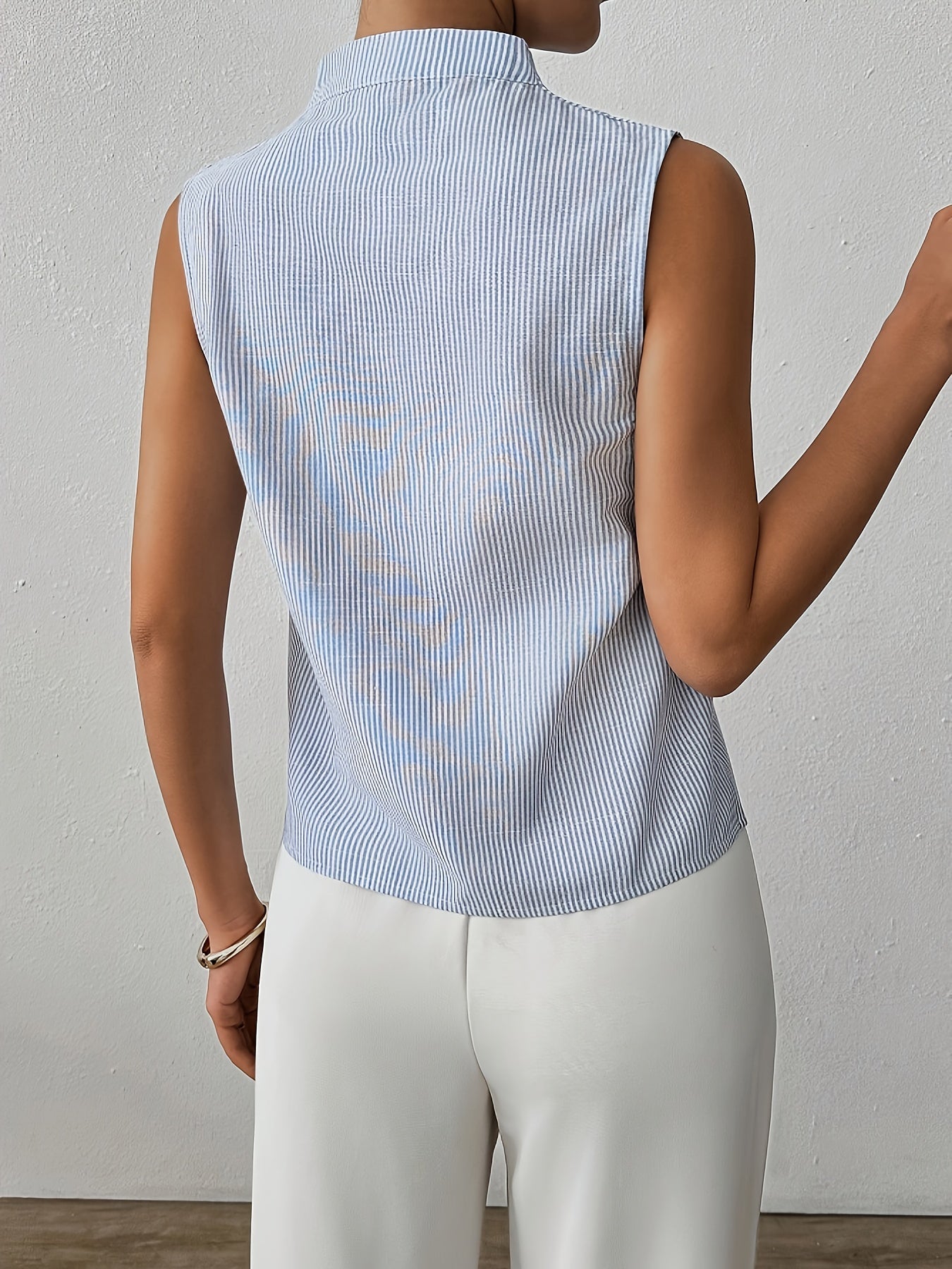 Alba™ | Top Sin Mangas con Rayas Finas