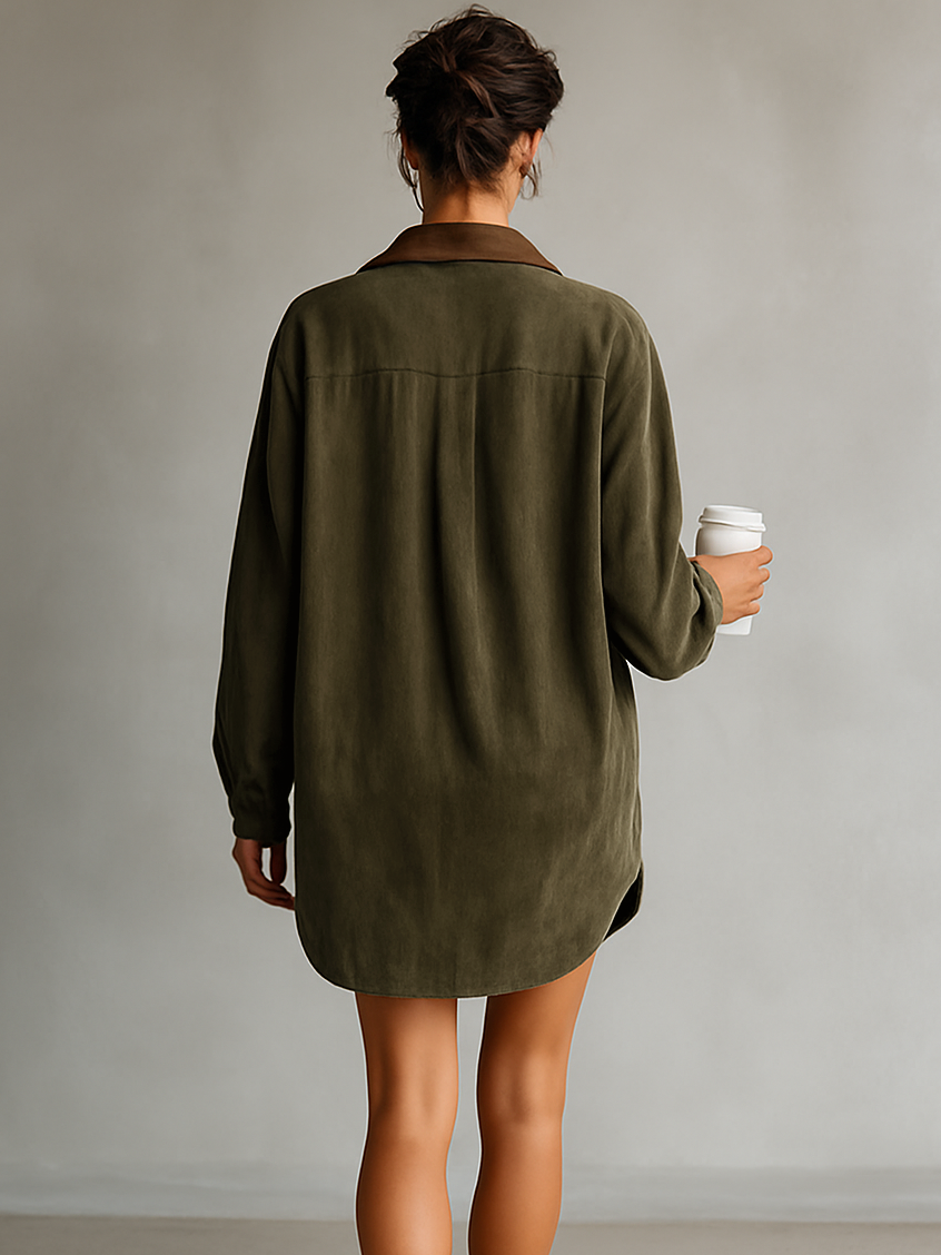 Sofía | Vestido Suede & Leather Minimal