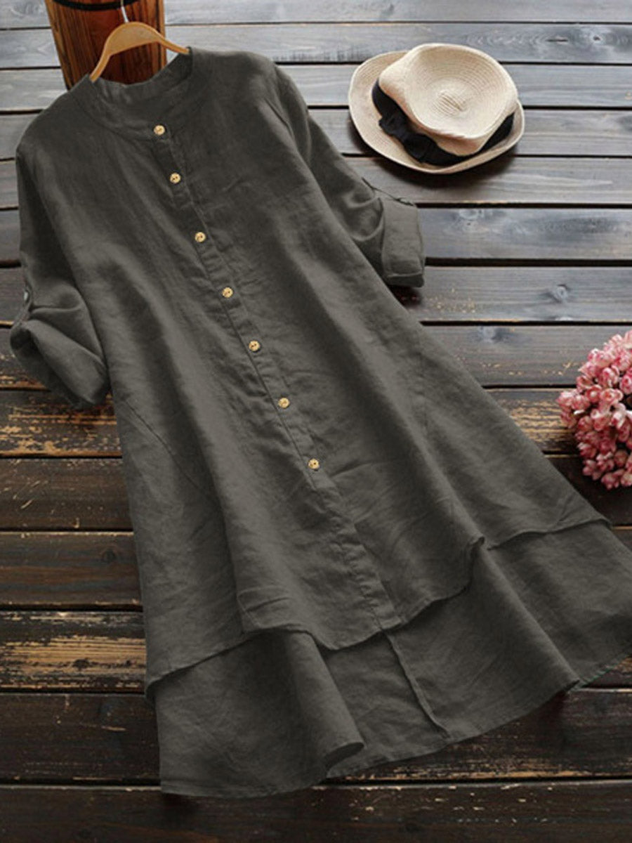 Livia™ | Vestido camisero de lino vaporoso