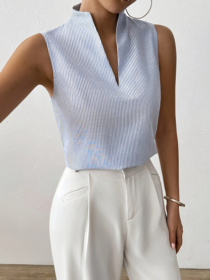 Alba™ | Top Sin Mangas con Rayas Finas