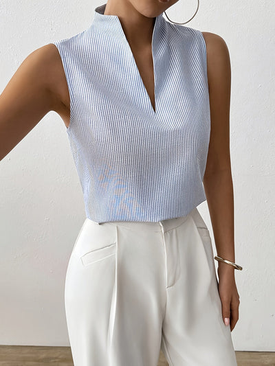 Alba™ | Top Sin Mangas con Rayas Finas